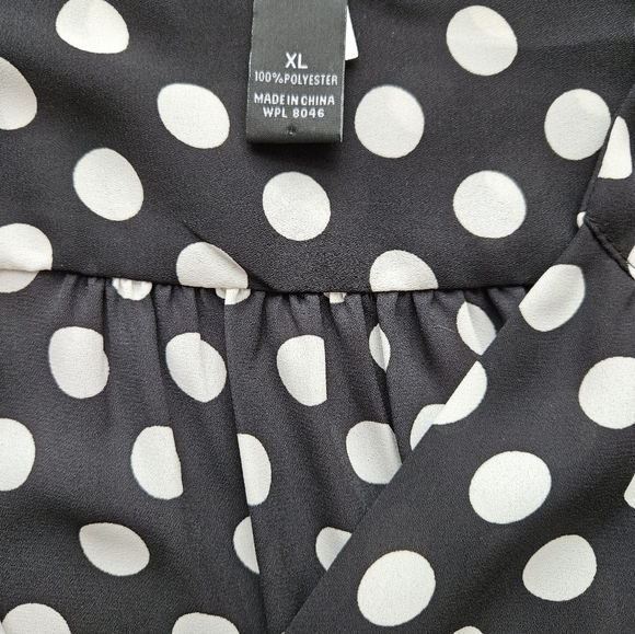 INC-International Concept- Women Black with White Polka Dots Blouse Extra Large - Picture 3 of 9